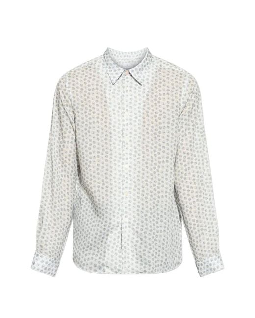Paul Smith White Floral-Motif Shirt for men