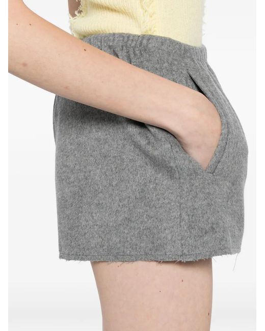 CUDDLEUP Gray Cashmere Shorts