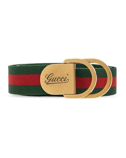 Gucci Multicolor Web Logo Buckle Belt for men