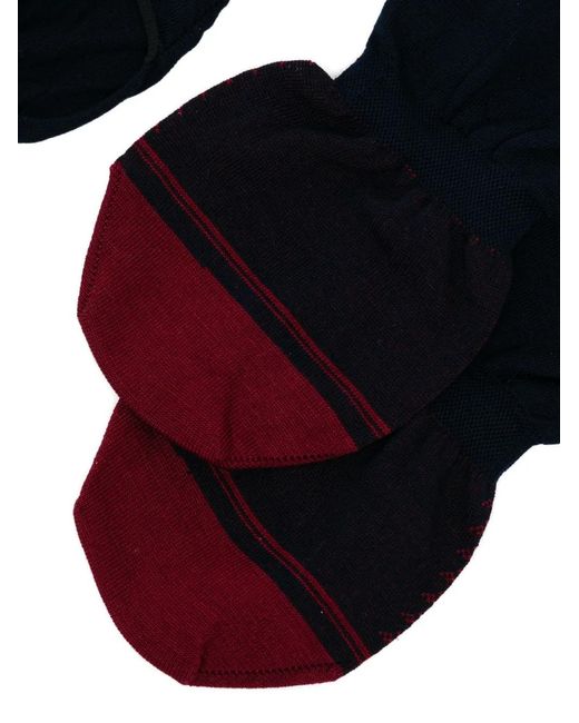 Zegna Blue Geometric-Pattern Invisible Socks for men