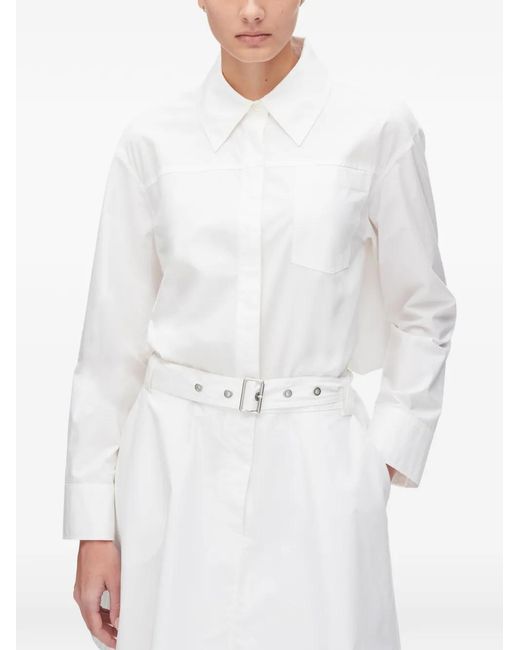 3.1 Phillip Lim White Belted Shirt Mini Dress