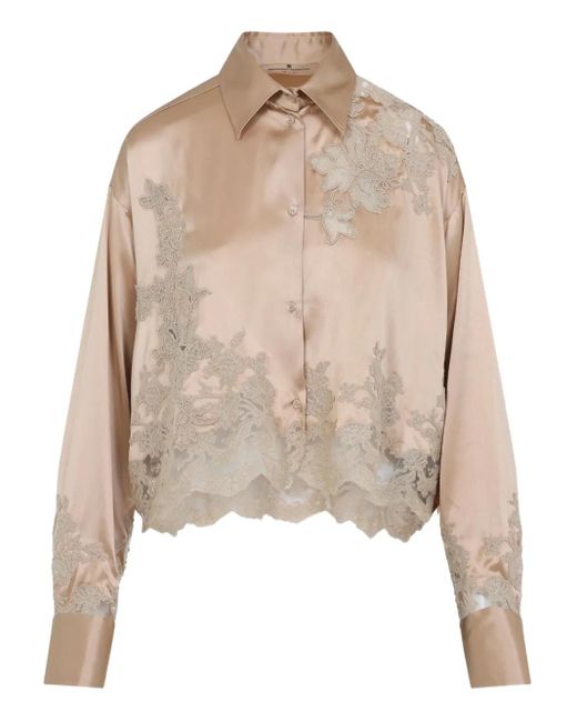 Chemise À Empiècements En Dentelle Ermanno Scervino en coloris Natural