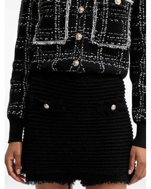 Guess Black Fringed Mini Shorts