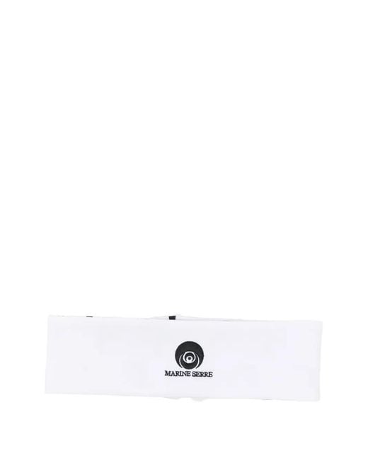 MARINE SERRE White Reversible Embroidered Moon Logo Headband