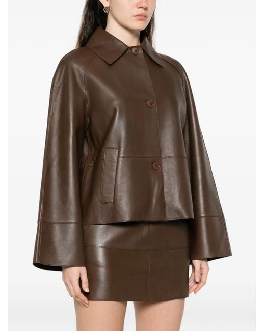 P.A.R.O.S.H. Brown Leather Jacket