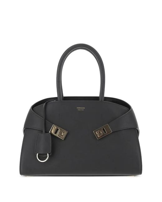 Ferragamo Black Medium Hug Tote Bag
