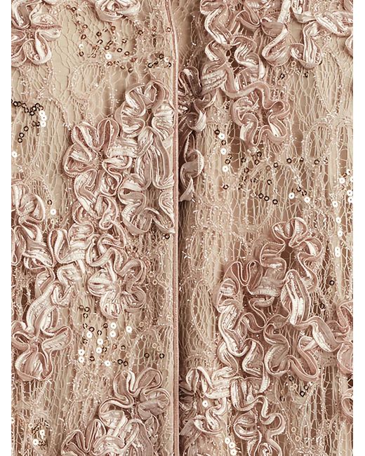 Tadashi Shoji Natural Floral Sequin Dress