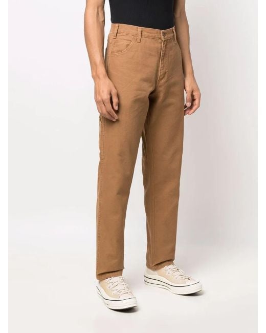 Dickies Brown Rear Logo-Patch Trousers for men