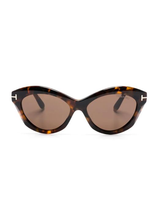 Tom Ford Brown Butterfly-Frame Sunglasses