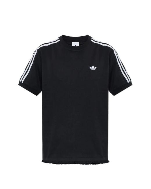 Adidas Black Ruffle-Trim T-Shirt