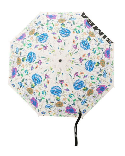 Bimba Y Lola Blue Floral-print Umbrella