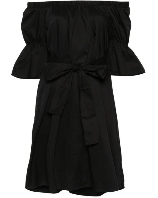 Liu Jo Black Off-shoulder Poplin Dress