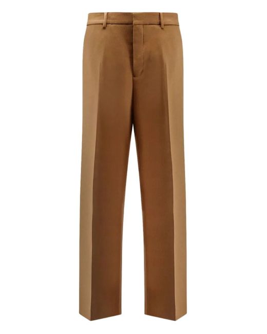 AMI Brown Virgin Wool Large Trousers for men