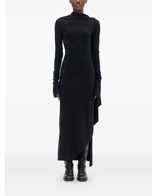 Ann Demeulemeester Wool High-neck Dress Black