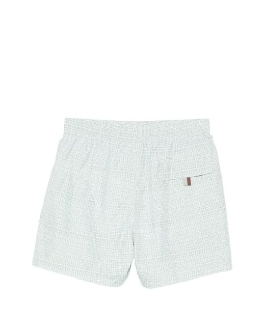 Bañador Estampado Canali de hombre de color White