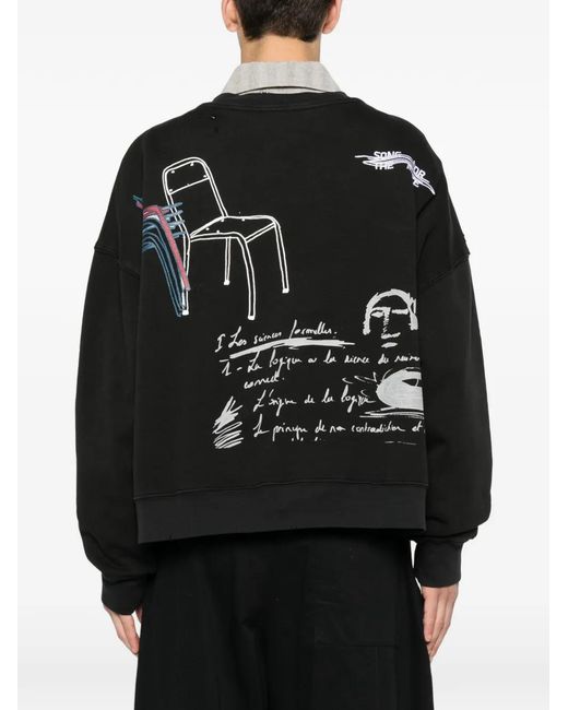 Song For The Mute Black Graphic-Print Sweatshirt for men