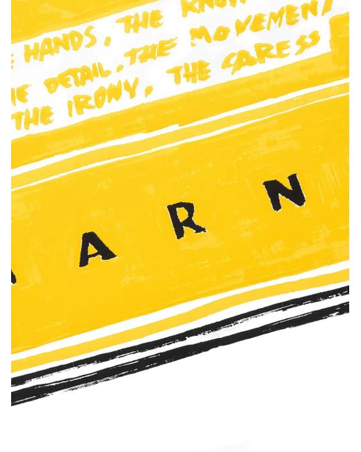 Marni White Graphic-Print Long-Sleeve T-Shirt for men