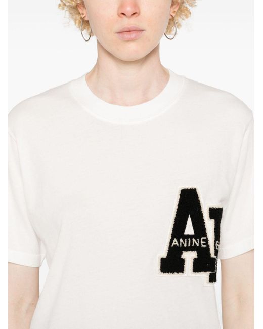 Anine Bing White Lili Tee Letterman