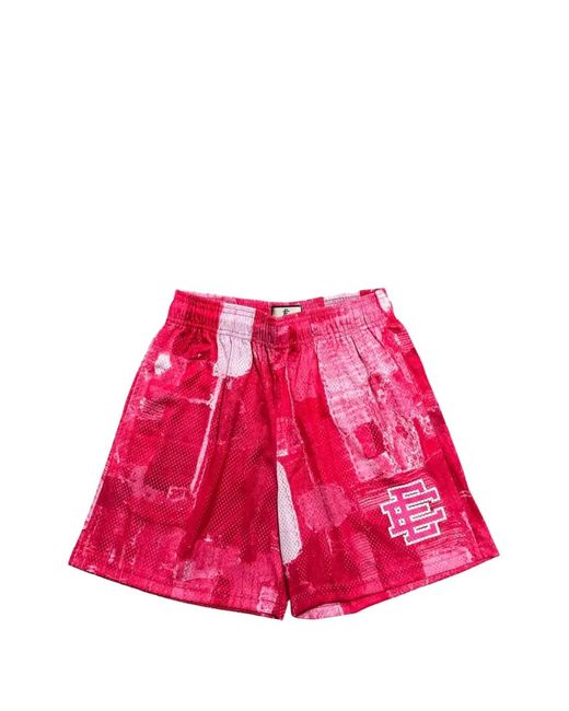 Eric Emanuel Pink Patchwork-Print Track Shorts for men