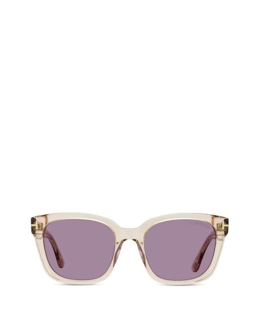 Tom Ford Purple Haylay Rectangular-Frame Sunglasses