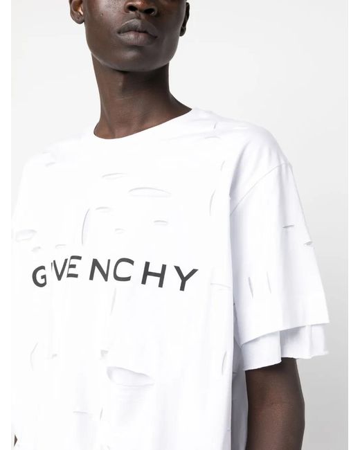 Givenchy White Logo Cotton T-shirt for men