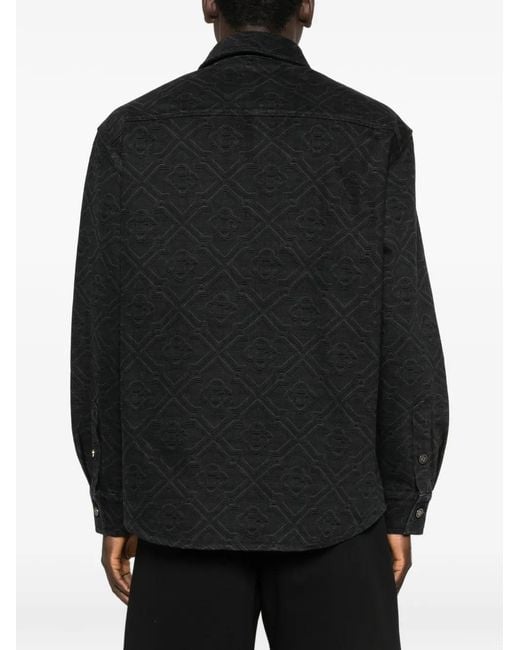 Casablanca Black Monogram Denim Shirt for men