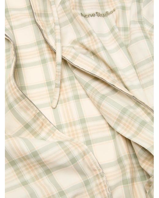 Acne White Plaid Hooded Jacket