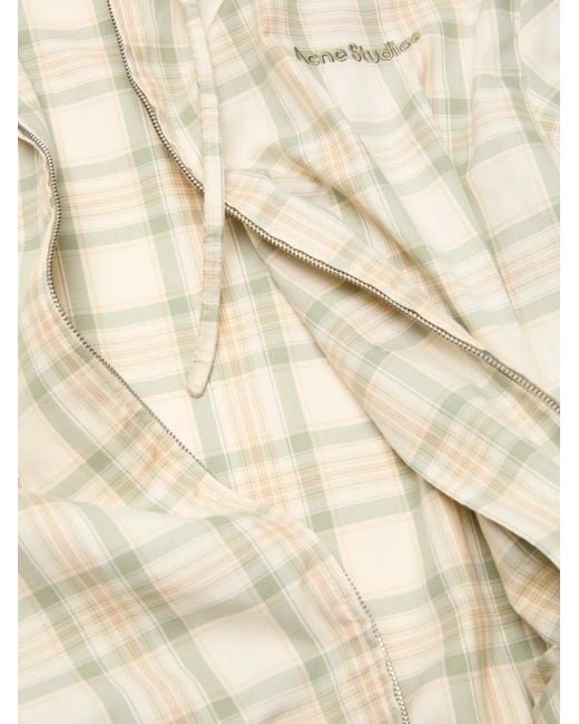 Acne White Plaid Hooded Jacket