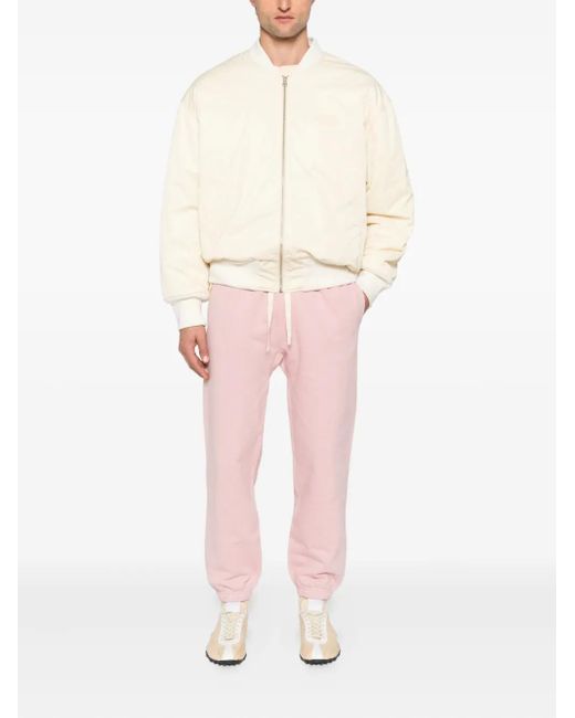 Jil Sander Pink Drawstring Cotton Track Pants for men