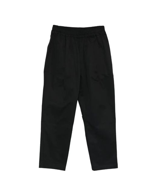 FAMILY FIRST Black Elasticated-Waist Chino Trousers for men
