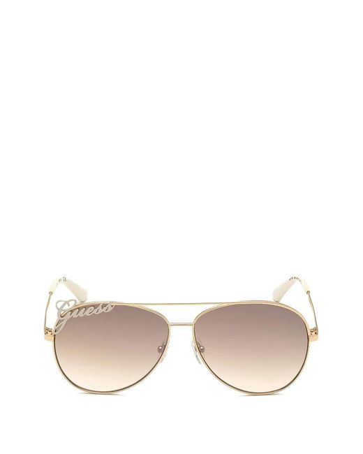 Guess Natural Logo-Lettering Navigator-Frame Sunglasses