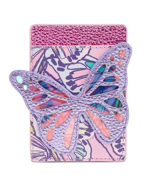 Kurt Geiger Purple Butterfly Leather Cardholder