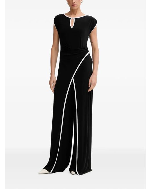 Joseph Ribkoff Black Contrast-Trim Jumpsuit