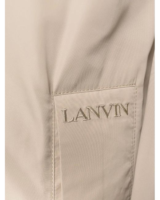 Lanvin Natural Logo-Embroidered Shirt Jacket for men