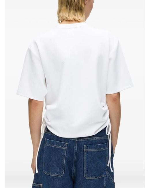 Karl Lagerfeld White Tie-Detail T-Shirt
