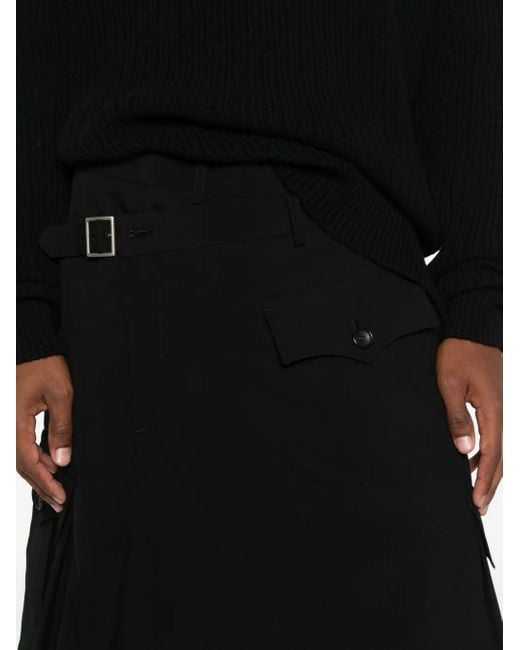 メンズ Comme des Garçons ポケットディテール レイヤード スカート Black