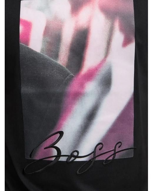 T-Shirt À Imprimé Graphique Boss pour homme en coloris Black