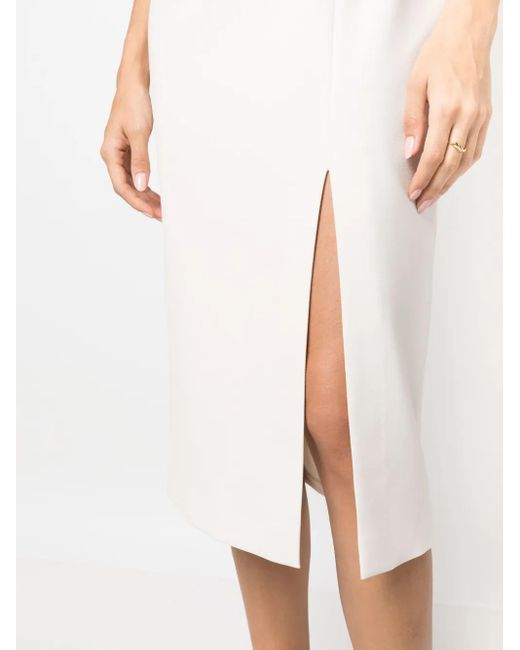 Peserico White Sleeveless Pencil Midi Dress