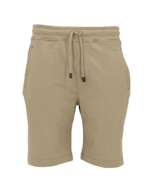 Isaia Natural Drawstring-Waist Shorts for men