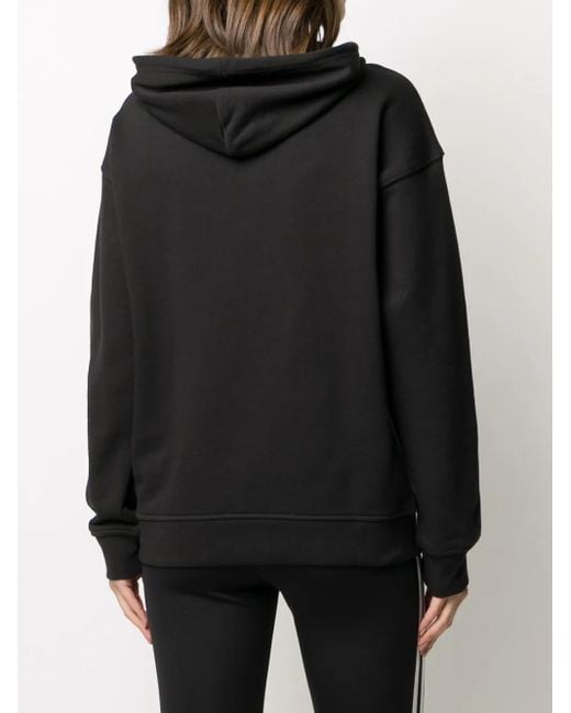 Adidas Black Trefoil Logo Print Hoodie