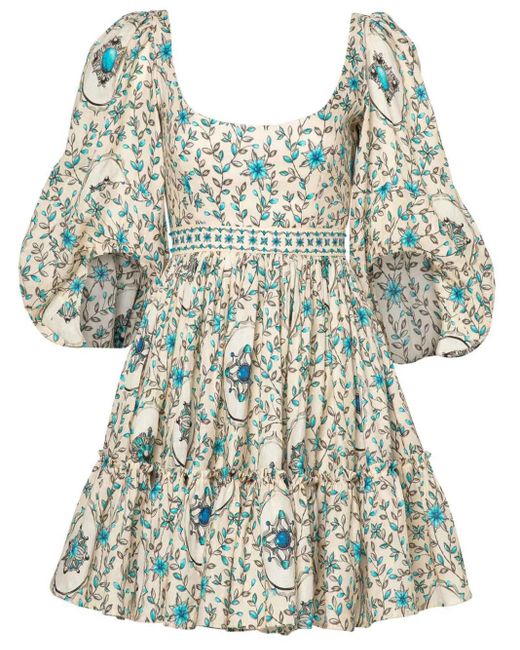 Agua Bendita Blue Delirio Platero Mini Dress