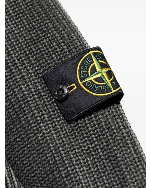 Stone Island Gray Logo-Patch Sweater for men