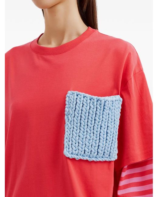 Charles Jeffrey Layered Striped-Sleeve T-Shirt