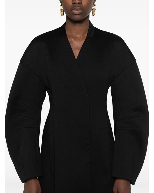 Jil Sander Black V-Neck Coat