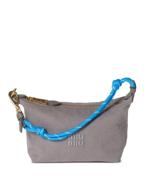 Mini Sac À Main Gabardine À Anse En Corde Miu Miu en coloris Blue