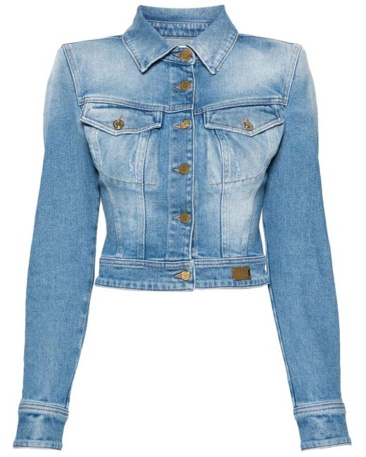 Elisabetta Franchi Blue Cropped Denim Jacket