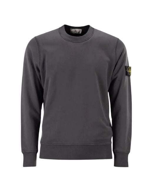 Stone Island Blue Logo-Patch Raglan-Sleeve Sweater for men