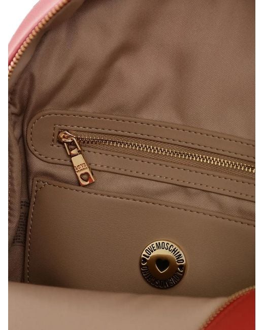 Moschino Red Love Logo-Lettering Backpack