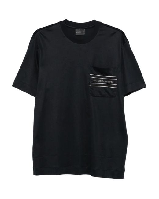 Emporio Armani Black Logo-detail T-shirt for men