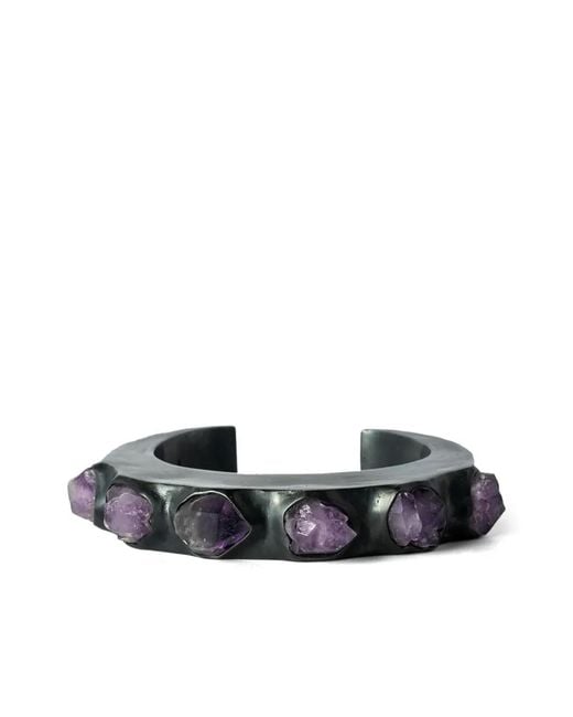 Parts Of 4 White Crescent Amethyst Band Bracelet